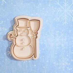 Snowman with Broom Cookie Cutter Set for Winter Christmas Theme Baking Holiday Biscuit Pastry Fondant Sugar Paste Cutters for Kids Party Homemade Cookies and Cake Decoration Baking