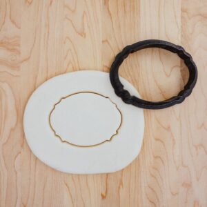 Oval Plaque Cookie Fondant Clay Cutter for Baking Decorating Customizable Edible Signs Dough Modeling Craft Projects Wedding Birthday Party Treats India Cookie
