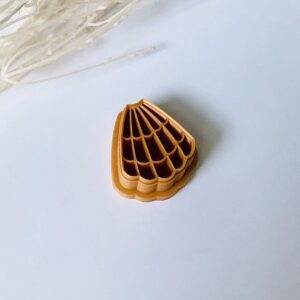 Shell Imprint Clay Earring Cutter with 4 Line Detail for Polymer Clay Jewelry Making Sea Shell Shape Cutter for Earrings Coastal Style Accessories and Summer Crafts Made in India