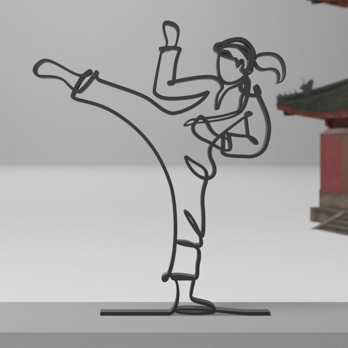 Martial Arts Statue Sculpture of Taekwondo Practitioner, Custom line Art Figure for Karate and kung fu Fans, Minimalist Home or Office Decor, Thoughtful Gift for Martial Arts Practitioners - Image 4