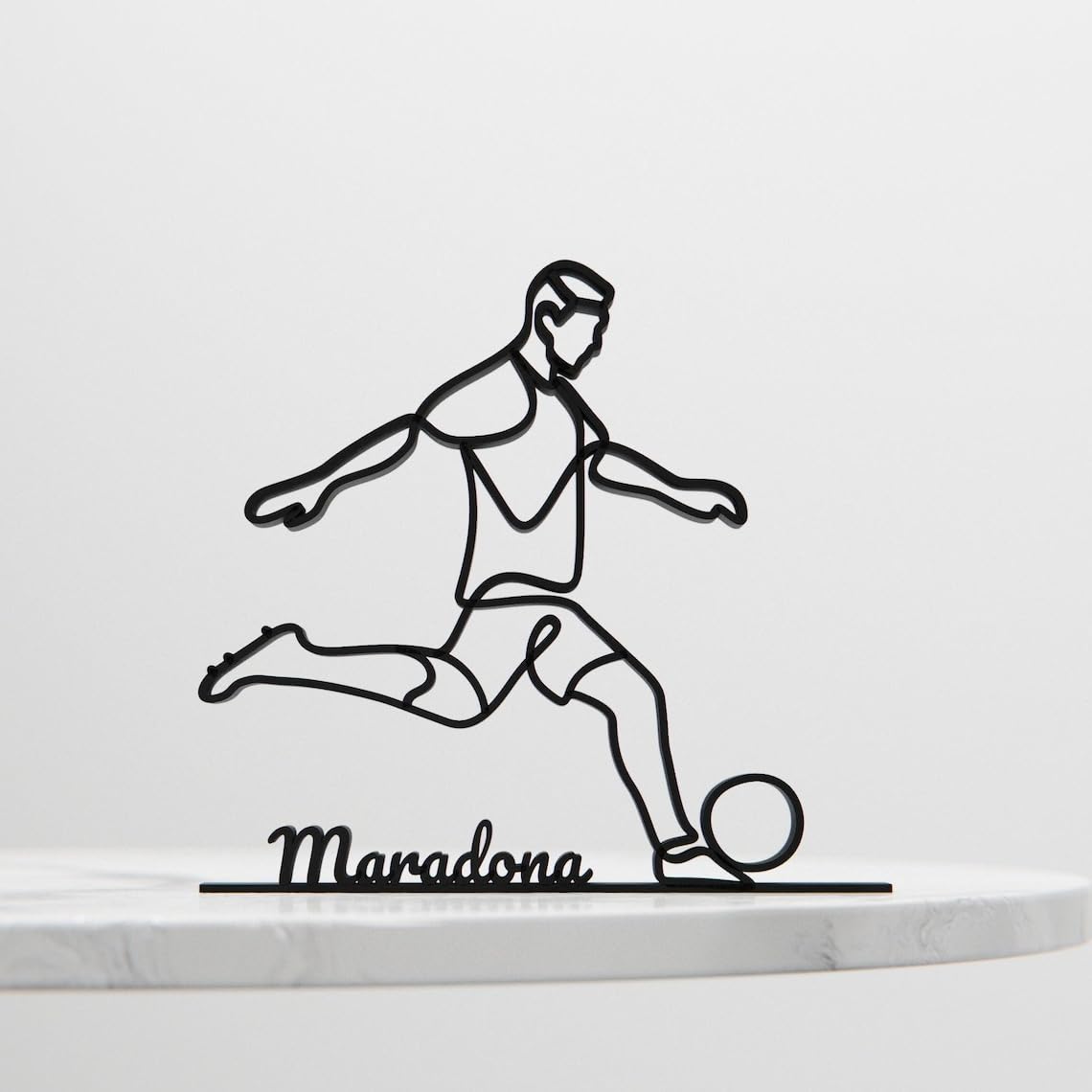 Soccer Player Minimal Line Art Figure Plastic Sports Inspired Decor Gift for Desk Shelf Home Office Modern Interior Art Display for Everyday Motivation India - Image 4