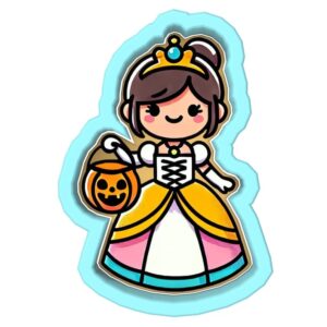 Princess Halloween Costume Girl Cookie Cutter Black cookie Stamp and Stencil Set for Halloween, Spooky, and Princess-Themed Baking, Sugar Cookie Mold, Fondant Cutter, Baking Decoration