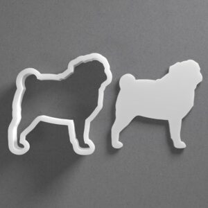 Black Pug Dog Breed Cookie Cutter From Mini To Large Dog Shape Polymer Clay Jewelry Earring Cutter Tool Mirrored Pair Set cookie Baking Fondant Biscuit Craft Art