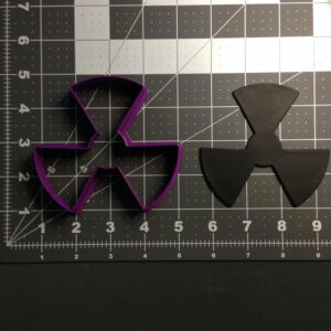 Black Cookie Radioactive Cookie Cutter for Baking Fondant Biscuits Sandwiches Pancakes Science Party Decorations Chemistry Theme Pastry Molding Tool for Kids Lunch Snacks and Creative
