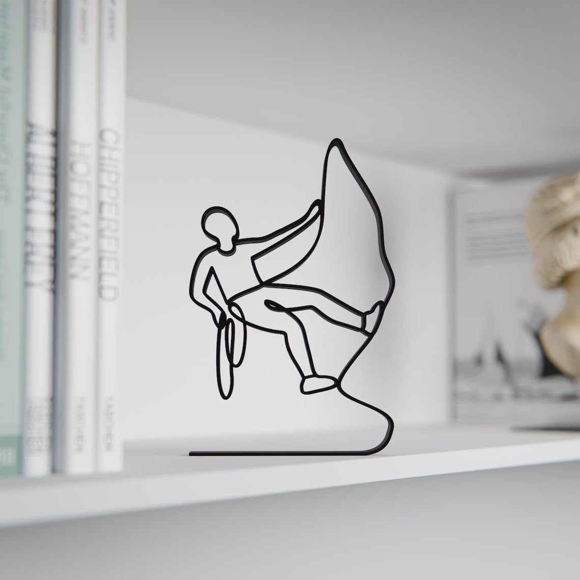 Personalized Climber Plastic Line Art Sculpture Modern Minimalist Mountaineer Artwork Custom Mountain Climbing Decor Gift for Nature Lovers Study Room Office Desk Display India - Image 5