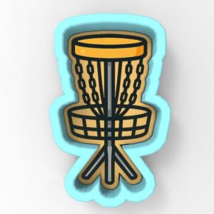 Black Disc Golf Chains Cookie Cutter Plastic Fondant Clay Cutter and Stamp for Baking, Disc Golf Basket Cookie Stencil, Cake Decoration, DIY Sports Party Treats, and Creative Projects