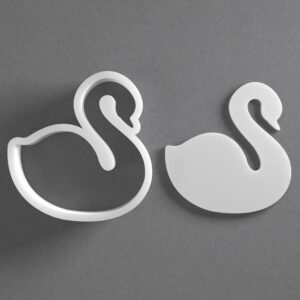 Black Swan Cookie Cutter Set Mini to Large Size Animal Bird Shape Polymer Clay Jewelry Earring Cutter Tool for Handmade Accessories Baking Fondant Craft Mirrored Pair Design