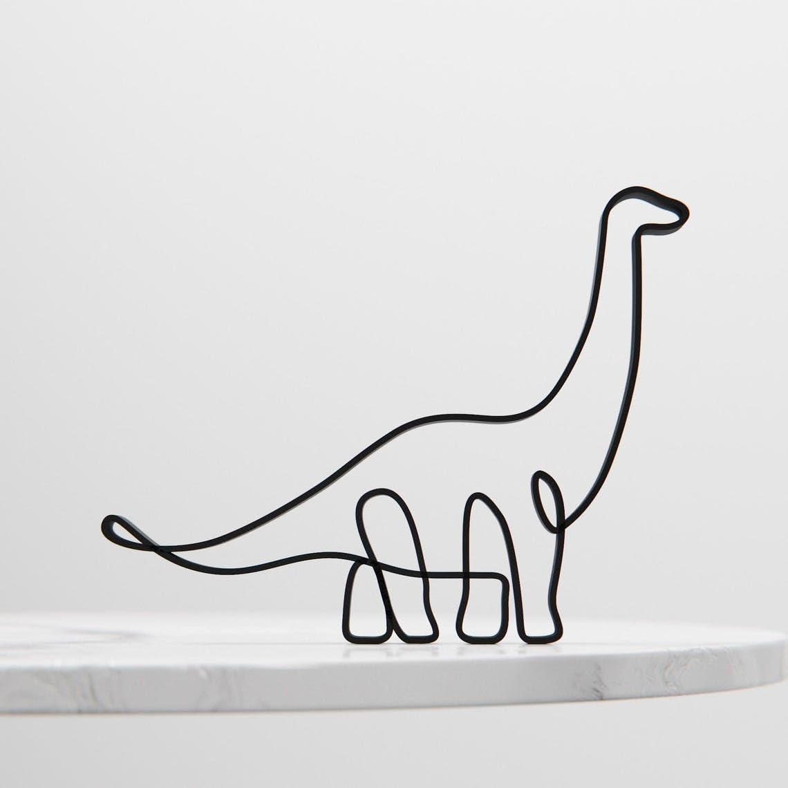 Dinosaur Plastic Line Art Animal Figure Minimalist Sculpture for Home Office Desk Decor Shelf Display Artistic Interior Accent - Image 4
