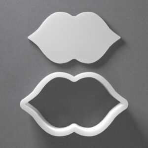 Black cookie Kissing Lips Cookie Cutter Set for Polymer Clay Jewelry Earrings Biscuit Fondant Craft Tool Mirrored Pair Suitable Mini Medium Large Sizes