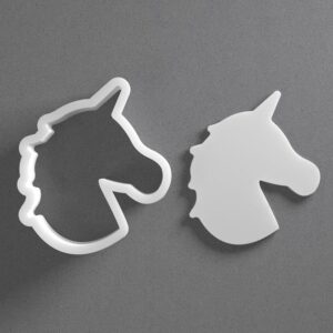 Black Unicorn Head Cookie Cutter Mini To Large cookie Fantasy Shape Polymer Clay Jewelry And Earring Cutter Tool Mirrored Pair Set For Magical Crafting Baking And DIY Projects