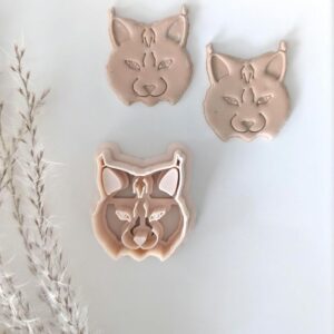 Lynx Imprint Earring Clay Cutter for Polymer Clay Jewelry Making Wild Cat Cookie Clay Cutter for Animal Themed Earrings Clay Jewelry Tools for Handmade Accessories and Crafts