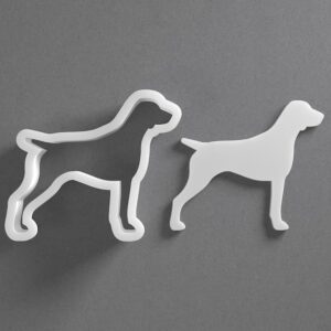 Black German Shorthaired Pointer Cookie Cutter Dog Breed Shape for Baking Fondant Biscuit Polymer Clay Jewelry Earrings Craft Tool Mirrored Pair Set Reusable Pet Gift