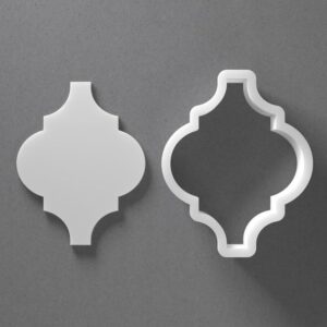 Moroccan Trellis Plaque Cookie Cutter Arabesque Shape cookie Baking Tool for Cookies Biscuits Fondant Dough Clay Jewelry Making Earring Craft Decorating Party Baking and Home Use