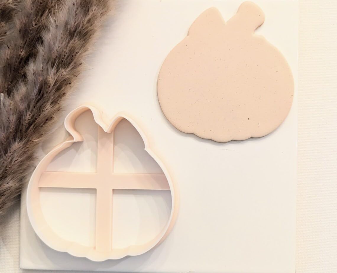 Pumpkin with Bow Cookie Cutter Fall Themed Clay Cutter for Polymer Clay Crafts Large Fondant Cutter for Autumn Baking DIY Pumpkin Decorations Thanksgiving Projects and Seasonal Gift