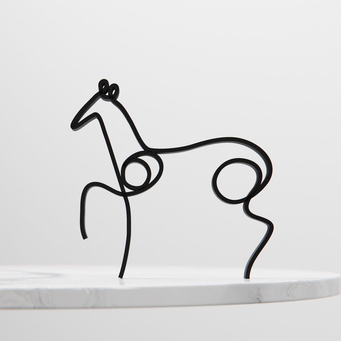 Picasso Horse Personalized Line Art Figure Plastic Decorative Abstract Sculpture with Custom Name for Home Office Desk Shelf Table Display Minimal Art Decor India - Image 4