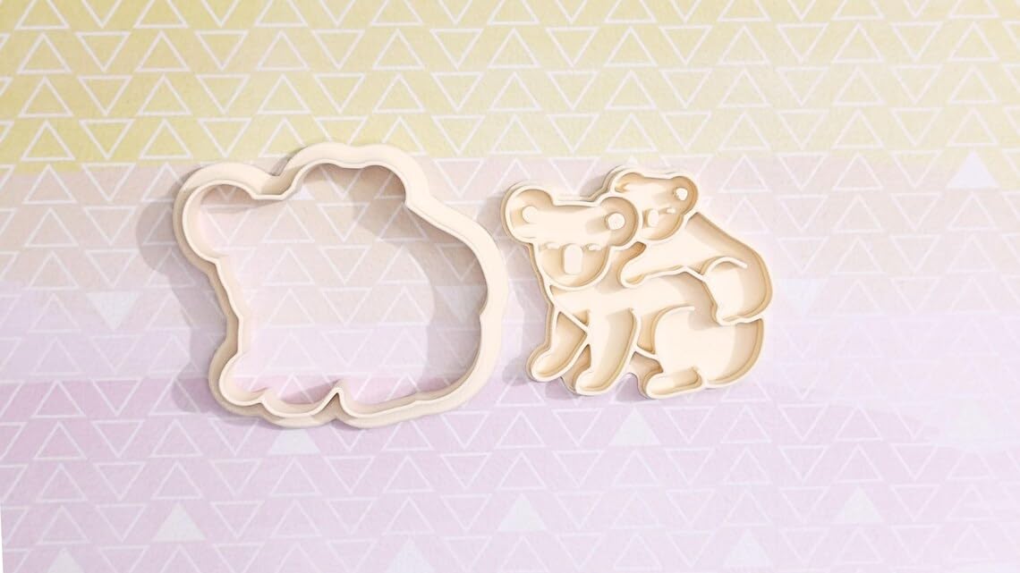Koala with Baby Cookie Cutter Set for Animal Theme Baking Fondant Sugar Paste Cupcake Decoration Cute Wildlife Cookies DIY Crafts Australian Forest Party Favors for Kids and Family - Image 2