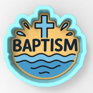 Baptism 2a Cookie Cutter Black cookie Stamp and Stencil Set for Religious, Baby, and Celebration Baking, Sugar Cookie Mold, Fondant Cutter, Baking Decoration Tools for Kids and Adults