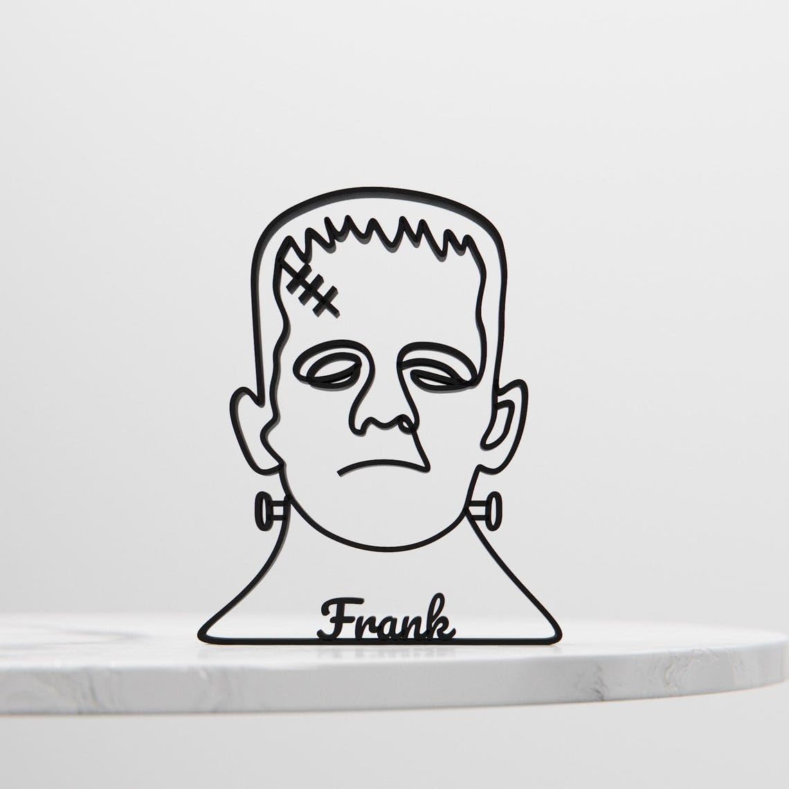 Frankenstein Plastic Line Art Character Figure Minimalist Sculpture for Home Office Desk Decor Artistic Horror Theme Shelf Display for Modern Interiors - Image 4