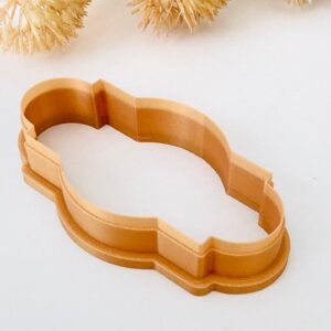 Elongated Plaque Cookie Cutter for Signature Cookies Clay Crafts Fondant Decoration Polymer Clay Cutter Long Oval Shape Clay Embosser for Biscuits Cakes Cupcakes Bakery Tools