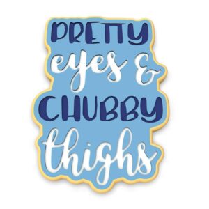 Black Pretty Eyes and Chubby Thighs Cookie Cutter Plastic Outline Stamp and Stencil for Baby Shower, Birthday Party Cookies, Fondant Pastry Biscuit Decorating Tool India