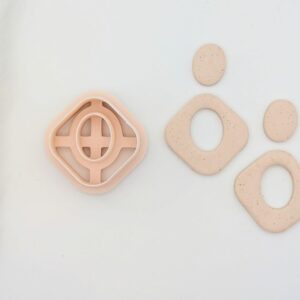Rounded Square Earring Cutter Combo Set for Polymer Clay Jewelry Making Geometric Clay Cutters for Trendy Handmade Earrings Clay Jewelry Tools for Minimalist and Modern Accessory