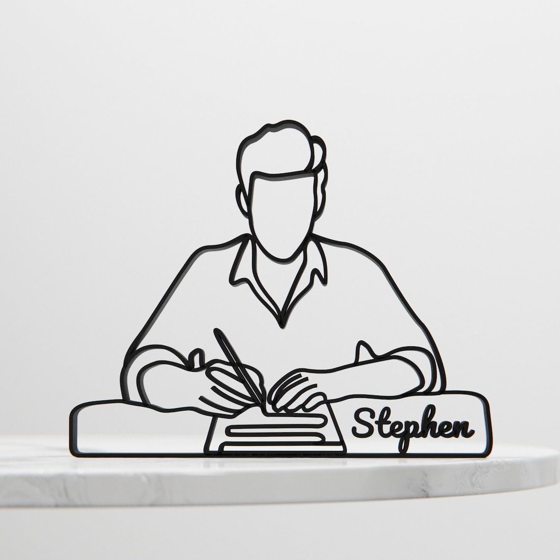 Writer Line Art Figure Plastic Creative Writing Inspired Decor Gift Idea Minimal Art Statue for Desk Shelf Home Office Display Modern Interior Reading and Study Decoration India - Image 4