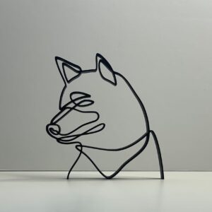 Unique Shiba Inu Statue Sculpture in Minimalist line Art Design, Ideal for Home Office Shelf Decor, Thoughtful Dog Lover Gift, Creative pet-Inspired Modern Room Accessory