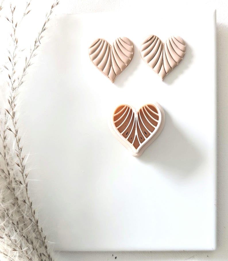 Heart with Curves Clay Earring Cutter for Polymer Clay Jewelry Making Unique Valentine Heart Shape Clay Cutter for Handmade Earrings DIY Craft Tools for Artists and Small Business