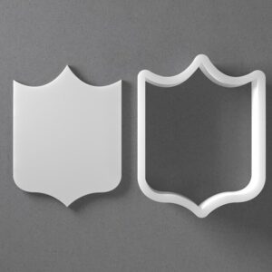 Black Banner Shield Cookie Cutter Mini To Large cookie Badge Shape Polymer Clay Jewelry And Earring Cutter Tool Mirrored Pair Set For Heraldic Crafting Baking And DIY Projects