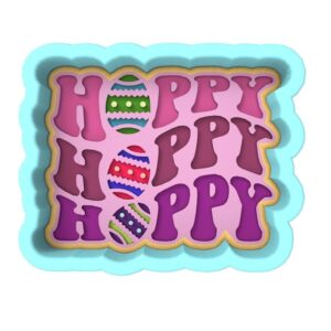 Black Hoppy Cookie Cutter Stamp Stencil Baking Tool for Easter, Bunny, and Holiday Theme Cookies Fondant Pastry Biscuits Sandwiches Desserts Party Snacks Baking Decoration Kitchen Acces