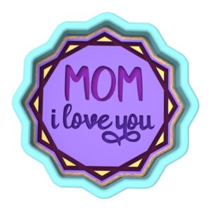 Black Mom I Love You Cookie Cutter Stamp Stencil Baking Tool for Mothers Day Cookies Fondant Pastry Biscuits Sandwiches Desserts Celebration Party Snacks Baking Decoration Kitchen