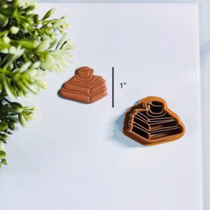 Book and Coffee Fall Polymer Clay Earring Cutter India Cookie Autumn Theme Mold Tool for Jewelry Making Biscuit Fondant Cutter DIY Crafts Cozy Accessories for Seasonal Creative
