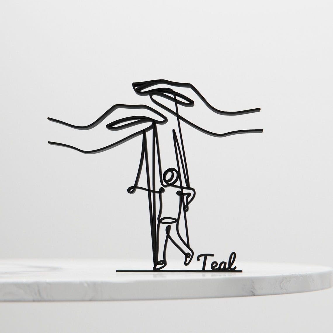 Custom Puppeteer Line Art Decor Figure Plastic Personalized Gift for Creative Enthusiast Minimal Display for Home Office Studio Shelf Desk Living Space India - Image 3
