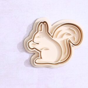 Squirrel Cookie Cutter Set for Animal Theme Baking ForestShape Biscuit Pastry Fondant Sugar Paste Cutters for Kids Birthday Party Homemade Cookies and Cake Decoration Baking