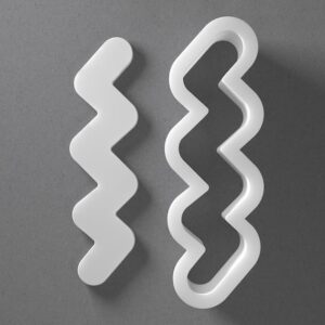 Black Squiggly Line Cookie Cutter Squiggle Shape for Baking Fondant Biscuit Clay Jewelry Earrings Craft Tool Mirrored Pair Set Reusable Kitchen Party Decor Gift