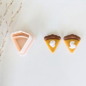 Piece of Pie Slice Clay Earring Cutter for Polymer Clay Jewelry Fall Theme Pumpkin Pie Clay Cutters for Autumn Earrings Thanksgiving Dessert Inspired DIY Handmade Jewelry Accessories