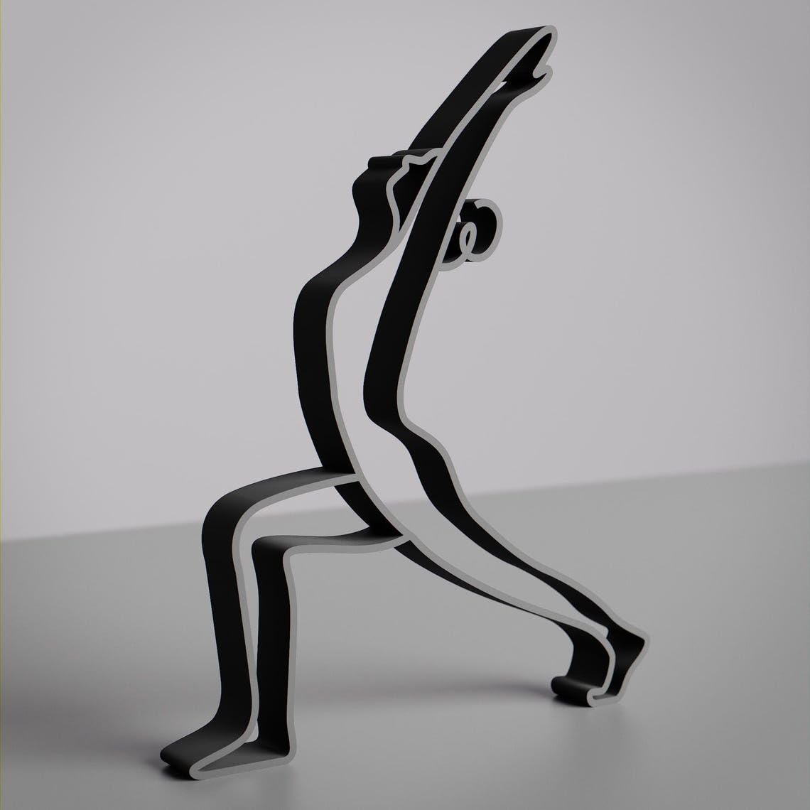 Yoga Warrior Pose Sculpture | Line Art Female Figurine for Home Decor | Minimalist Meditation Decor, Yoga Room Accent | Gift for Yogis, Wellness Enthusiasts, and Spiritual Art Lovers - Image 3