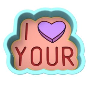The I Love Your Cookie Cutter Black cookie is a delightful tool for Valentine�s Day baking, designed to create cookies featuring the phrase �I Love You.� With sharp edges for precise c