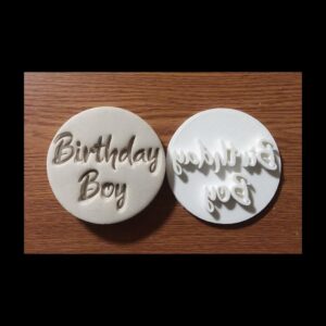 Black Birthday Boy Cookie Embosser Stamp Cookie India Celebration Cupcake Topper Tool for Custom Birthday Treats Party Desserts Kids Theme Snacks Gift Box Cookies and Festive