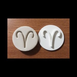 Aries Zodiac Sign Black Cookie Embosser Stamp Cookie Fondant Cupcake Decorating Tool for Astrology Birthday Theme Party Dessert Imprint Horoscope Symbol Baking Accessory March April