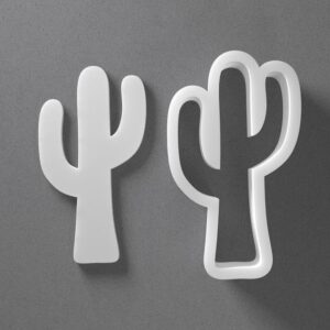 Black cookie Cactus Cookie Cutter Set for Polymer Clay Jewelry Earrings Biscuit Fondant Craft Tool Mirrored Pair Suitable for Mini Medium Large Handmade Creative Use