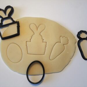 Easter Cookie Cutter Set India Cookie Bunny Plaque Carrot Egg Shape for Baking, Fondant, Clay Crafts, Holiday Parties, Spring Decorations, Kids’ Activities, and DIY Celebrations