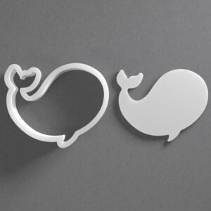 Black Stylized Cute Whale Cookie Cutter Animal Shape cookie Tool for Cookies Biscuits Fondant Dough Clay Jewelry Making Earring Craft Decorating Party Baking and Home Use
