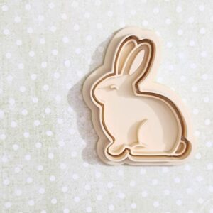 Sitting bunny cookie cutter set for Easter spring cookies fondant pastries baking ideal for holiday treats kids activities baby showers school crafts cake decorating and festive