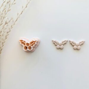 Holly Leaves Earring Imprint Cutter for Polymer Clay Jewelry Christmas Holly Leaf Clay Cutter for Holiday Earrings DIY Seasonal Accessories Handmade Festive Clay Craft Design Tool