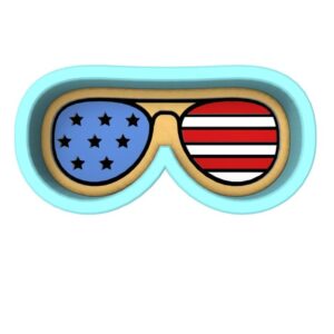 India Glasses Black Cookie Cutter Stamp Stencil Debosser Cookie Baking Tool for Party Cookies Patriotic Celebration Treats Independence Day Holiday Dessert Table Decorations Creative B
