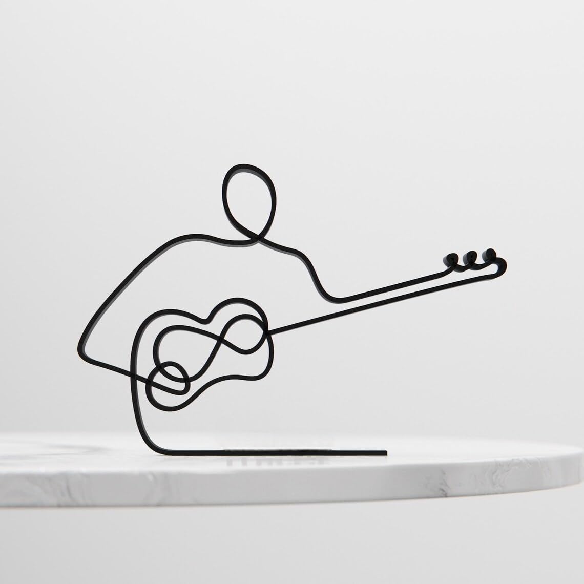 Black Tar Player Plastic Line Art Sculpture Stylish Musician Decor Artistic String Instrument Figure Modern Home Office Table Shelf Display Minimal Interior Artwork India - Image 2