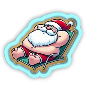Santa Beach Chair Cookie Cutter Black cookie Stamp and Stencil Set for Holiday, Christmas, and Summer-Themed Baking, Sugar Cookie Mold, Fondant Cutter, Baking Decoration Tools for Kids