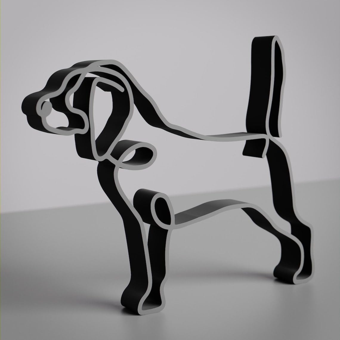 Personalized Beagle Dog Inspired Line Art Figure Plastic Custom Name Pet Decor Gift for Home Office Desk Shelf Minimal Modern Interior India - Image 3