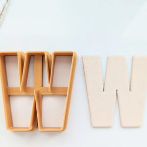 Alphabet Letter W Cookie Cutter for Biscuit Fondant Pastry Dough Letter W Polymer Clay Cutter for Personalized Baking Alphabet Shape Cutter for Custom DIY Clay Art and Educational Craft